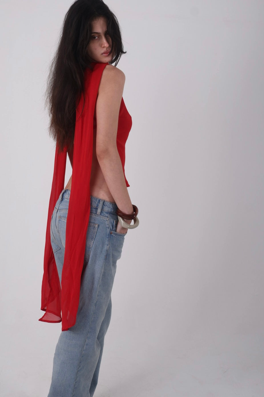 Scarf Top Red
