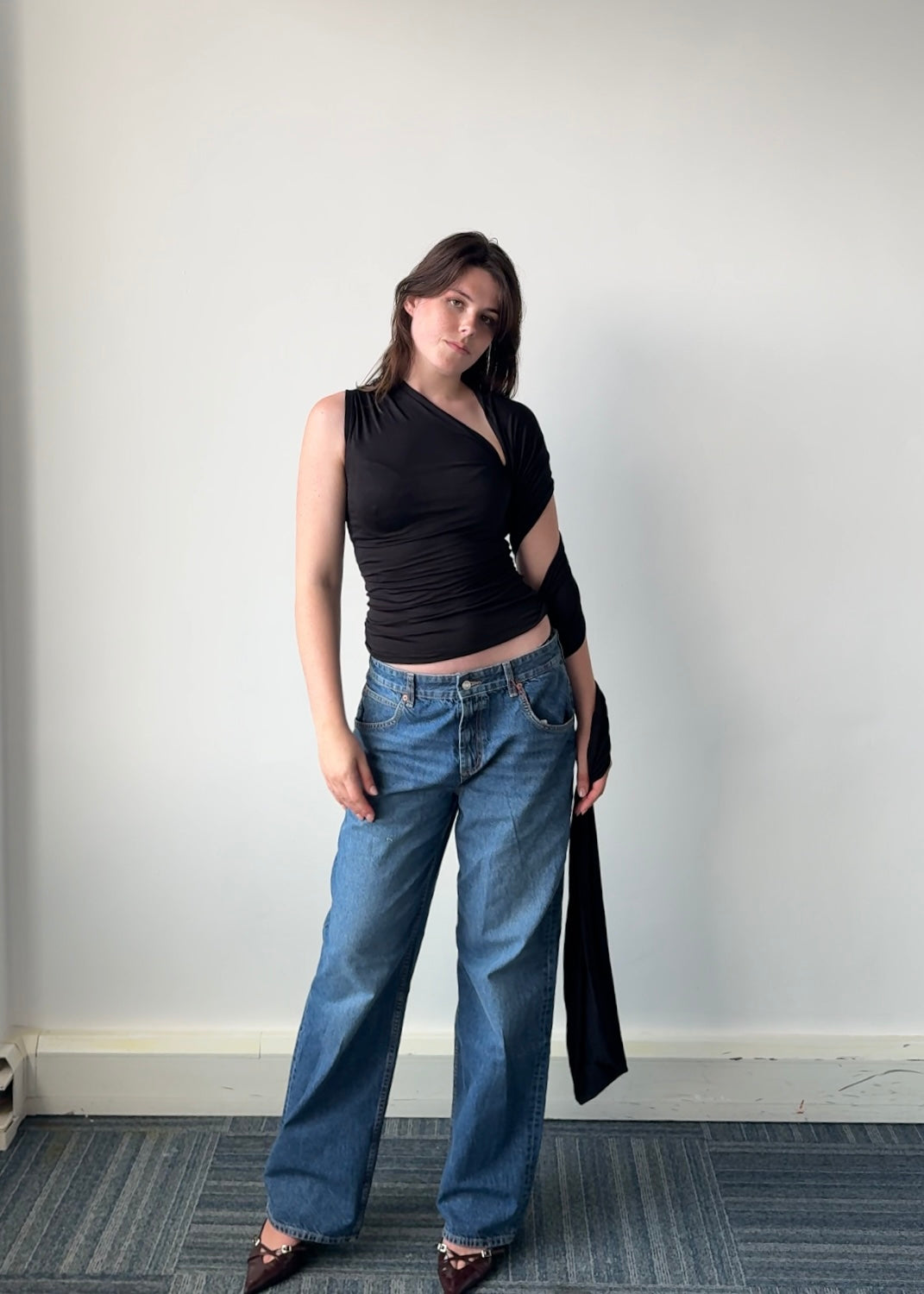 Swirl Top Black