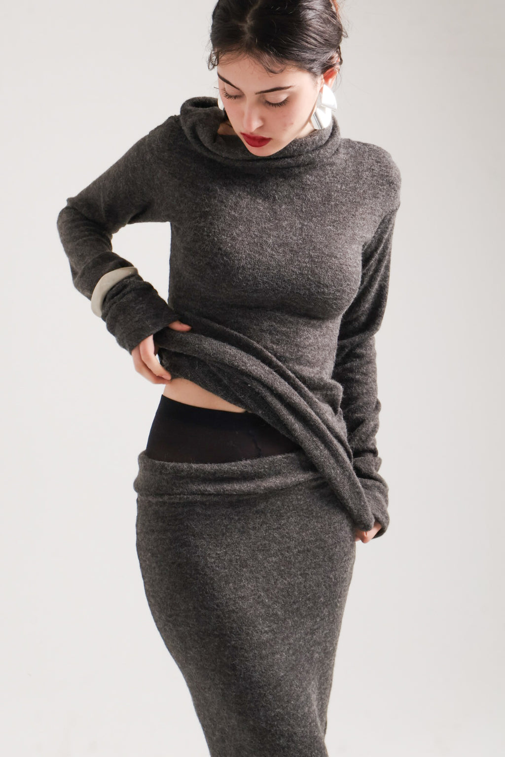 Grey sweater top